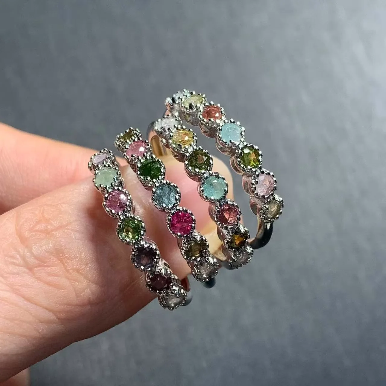 MM Natural Tourmaline Ring Adjustable Female Ring Jewelry for Women Gift Wholesale High Quality Vintage Fine