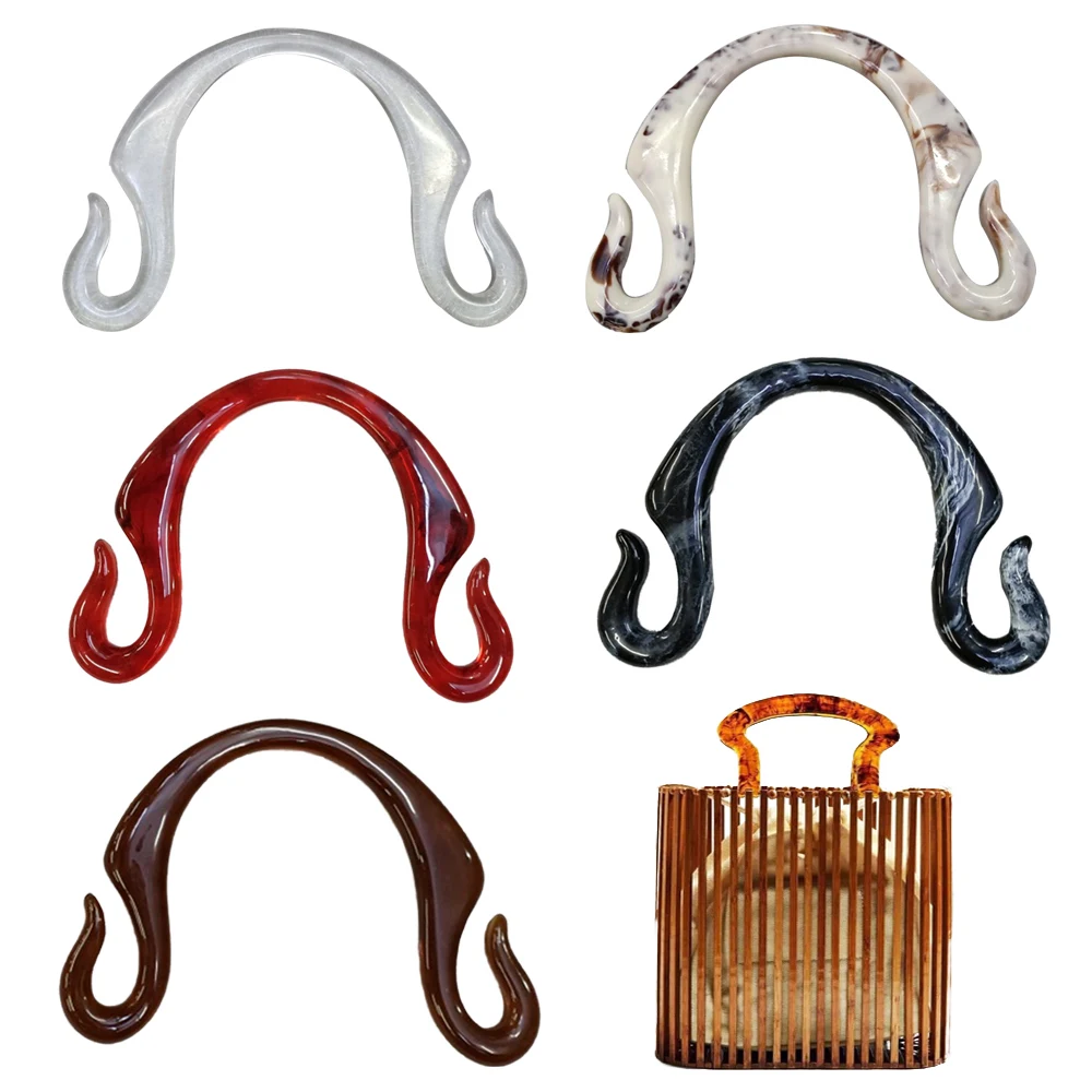 Resin Bag Handle Replacement Wooden/Plastic Bag Handles Oxhorn U Shape Handbag Wallet Purse Bags Straps Accessories Bags Tote