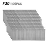 1105pcs F15/F20/F25/F30 Staples Straight Brad Nail 304 Stainless Steel Nail Gun Nailer Staple For DIY Home/Gardening Woodworking 1