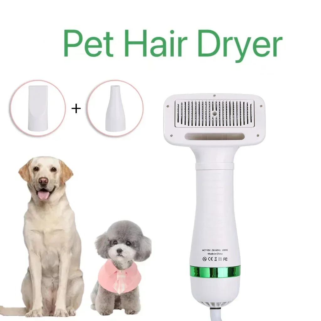 2In1 Pet Dog Dryer Quiet Dog Hair Dryers Comb Brush Grooming Cat Hair Comb Puppy Fur Blower Adjustable Temprature Water Blower