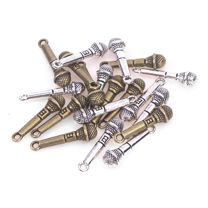 10pcs Mini Alloy Microphone Model Dollhouse Miniature Furniture Accessories Doll House Decoration 6