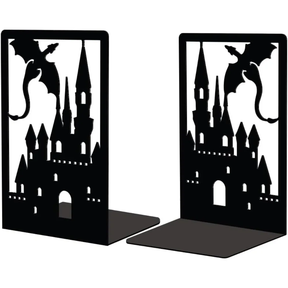 Metal Bookends for Shelves Room Decorative Creative Heavy Duty Study Bookends Stoppers Holder Stand for Desk Shelf 4.7"x3.5"x7