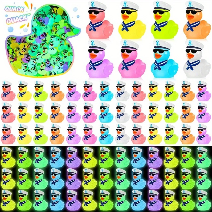 Multicolored mini resin cruise duck with sunglasses glow in the dark tiny colorful sailor resin duck random colors