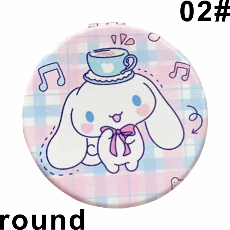 Hello Kitty Kuromi Melody Cute Cartoon Anime Girls Double Sided Portable Cosmetic Mirror Student Folding Mirror Girls Small Gift
