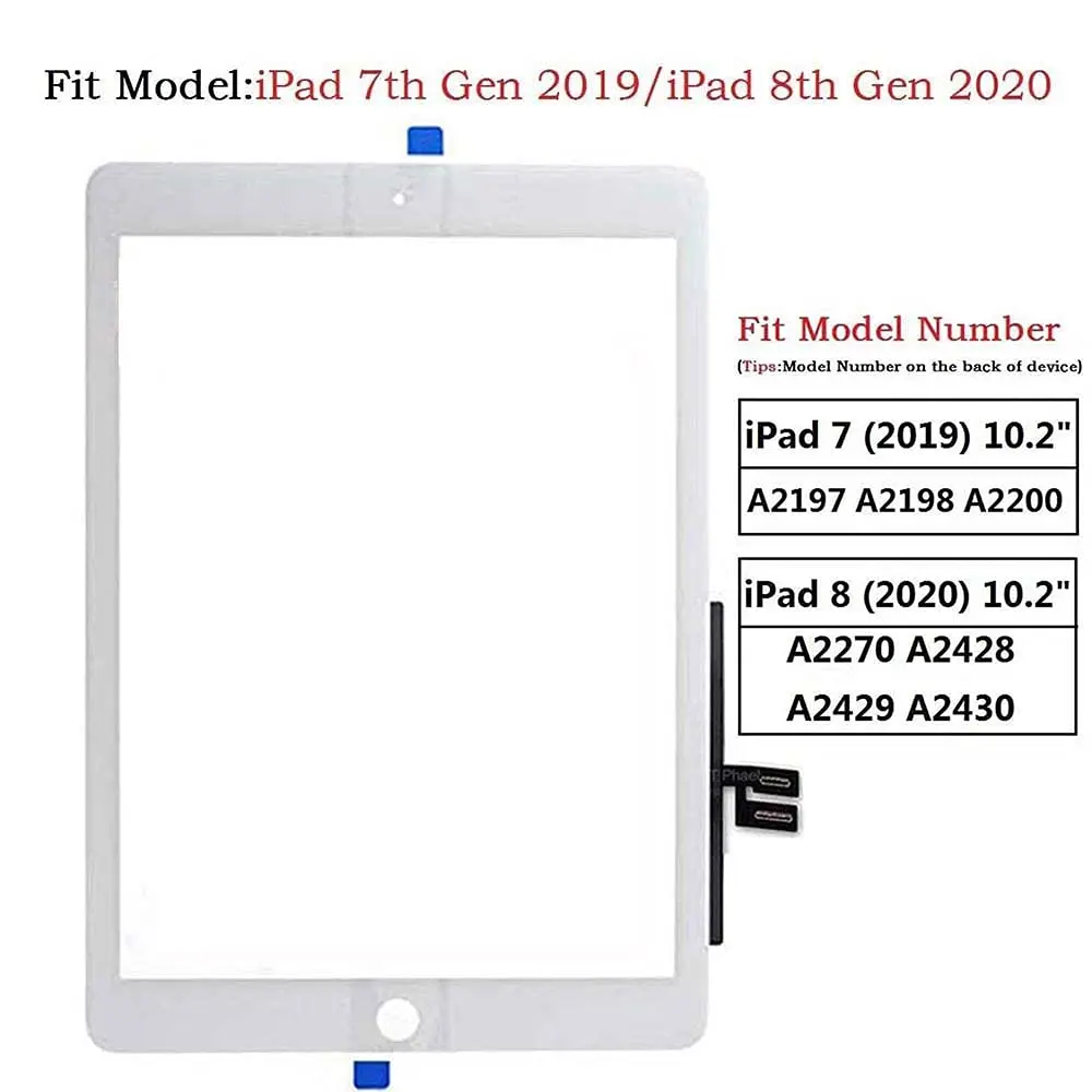 For iPad 7/8 2019 2020 7th/8th Touch Screen Digitizer Generation 10.2