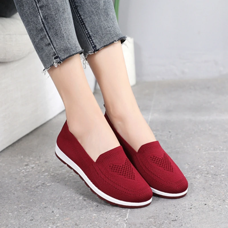 Zapatillas de de verano para mujer, zapatos sin cordones, mocasines casuales para mujer, zapatos deportivos de fondo suave de malla para exteriores|Zapatos planos de mujer| - AliExpress