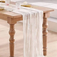 Semi-Sheer Gauze Table Runner White Cheesecloth Table Setting Dining  Vintage Wedding Decor Banquets Arches Retro Boho Decor 2