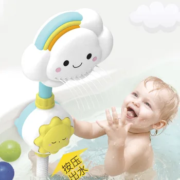 Baby Bath Toys Cloud Bathtub Showers Bathing Spouts Suckers Folding Faucet Children Bath Toys Cute Spray Shower Kids Gift 5