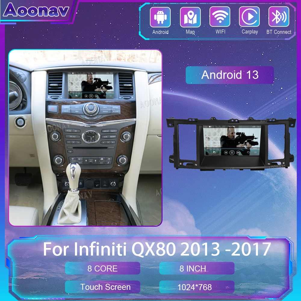 

Android Touch Screen Car Radio For Infiniti QX80 2013 2014 2015 2016 2017 GPS Navigation Multimedia Player Stereo 2Din Head Unit
