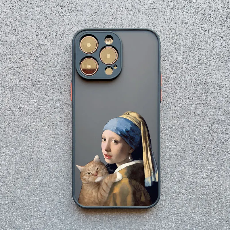 Artistic David & Mona Lisa Shockproof Phone Case - Aesthetic Design