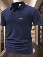 Polo à manches courtes pour homme, couleur unie, style urbain, léger, col à revers, haut de sport d'été pour le jogging - T-shirt respirant 1
