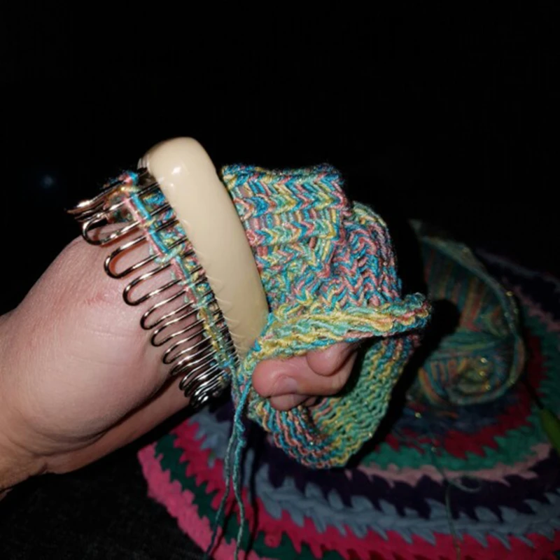 Knitting Loom DIY Craft Weaving Loom Plastic Pompom Sock Hat Shawl  Stitching Tool Scarves Maker Crochet Long Handle Weaving Tool - AliExpress