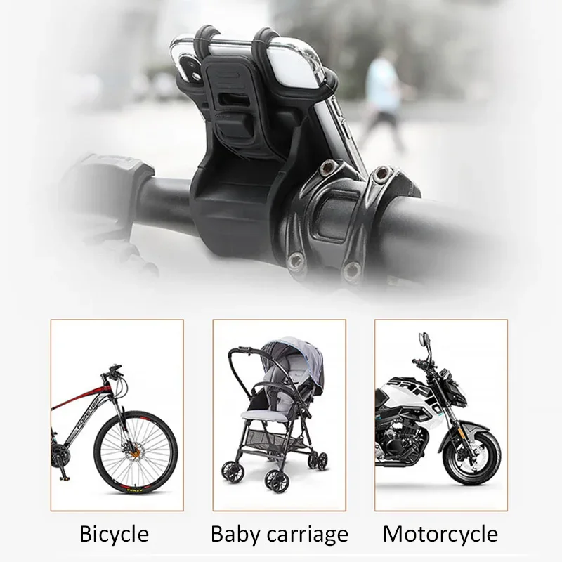 Universal Bicycle Mobile Phone Holder Rotating Silicone For 4.0-6.0 Inch