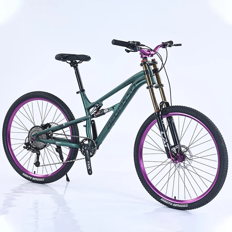 Mountain bike 26 27.5 Inch aluminum alloy soft tail DH bike hydraulic disc brake MTB oil shock fork