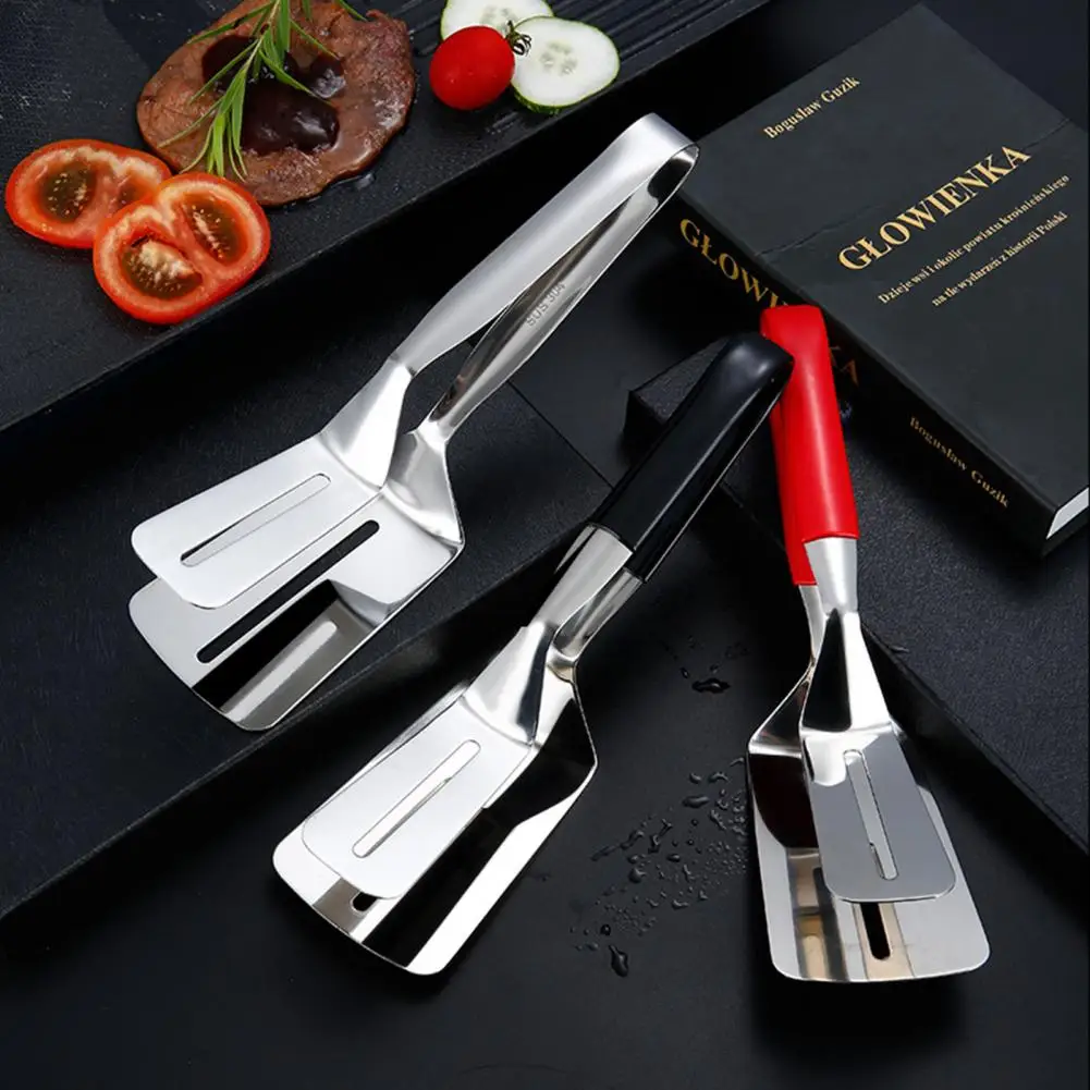 

Cooking Double Spatula Ergonomic Handle Stainless Steel Spatula Tongs Multi-Functional BBQ Tool Cooking Tongs For Home Kitchen