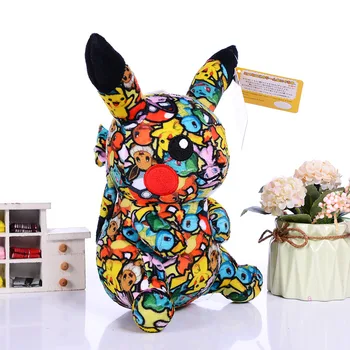 Pokemon Dark Lightning Graffiti Pikachu Pichu Cute Cartoon Anime Figure Stuffed Plush Dolls Pendant Toys Girl Kids Xmas Gifts 3