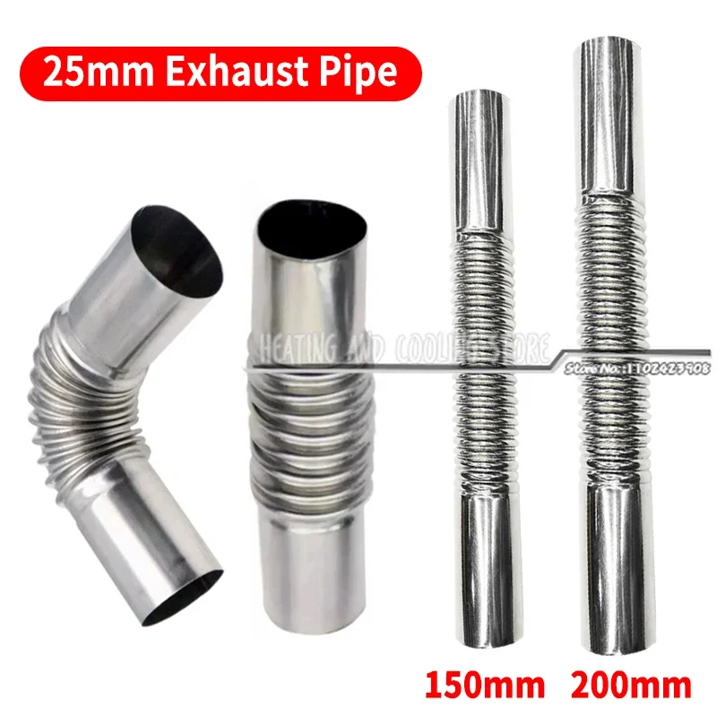 Diesel Heater Exhaust Pipe 15cm/20cm Exhaust Pipe Tube Car Accessories Elbow Connector With 2 Clamps For Eberspacher Webasto