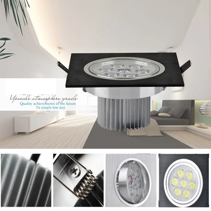디 밍이 가능한 광장 led 통 6w 10w 14w 12V 220V recessed 캐비닛 전구 광장 스포트 라이트 천장 led 드라이버 홈 장식에 대 한