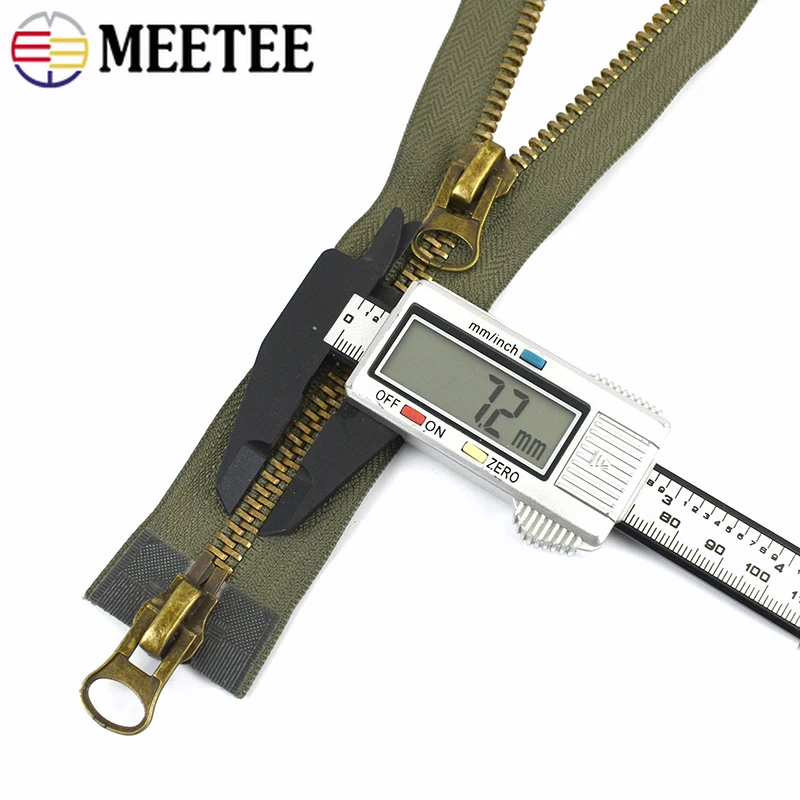 2피스 미티 8 12-120cm 개폐식 금속 지퍼 재킷 다운 더블 슬라이더 지퍼 백팩 교체용 지퍼 재봉 액세서리