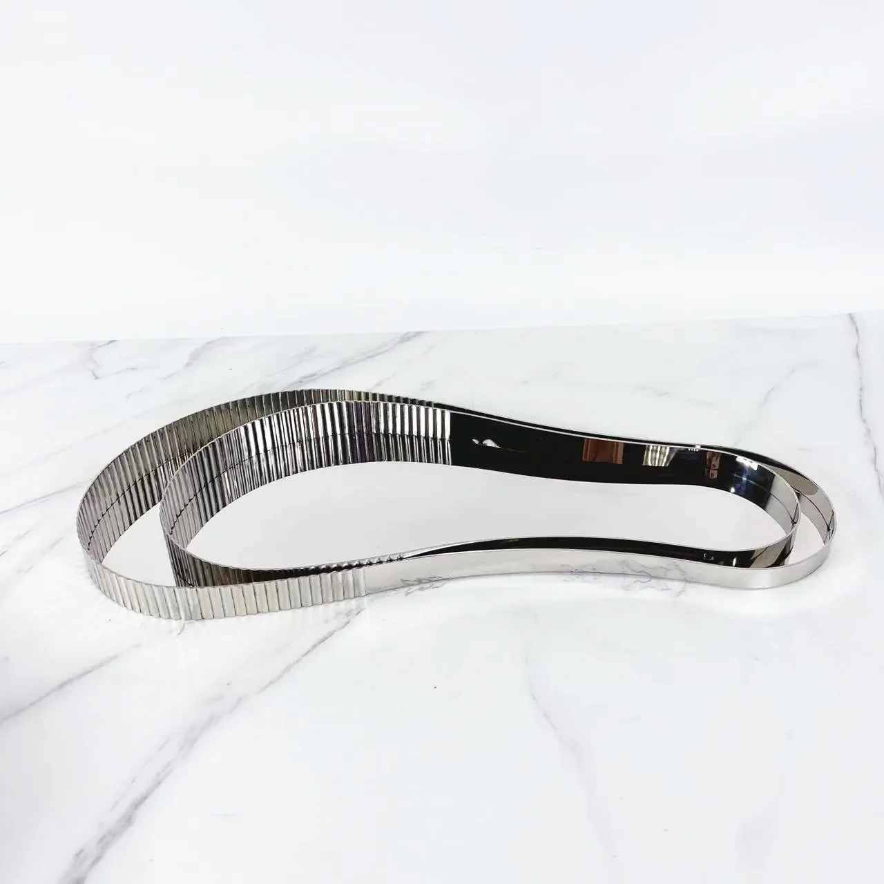Creative stainless steel sole tray ornament living room dining table hotel counter model room soft decoration 4