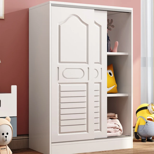 Armario de madera para niños, puerta corredera Simple para dormitorio,  hogar, apartamento pequeño, habitación de alquiler - AliExpress