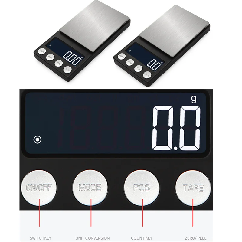 High-Precision Mini Digital Pocket Scale with LCD Display for Jewelry and Gold Measurements