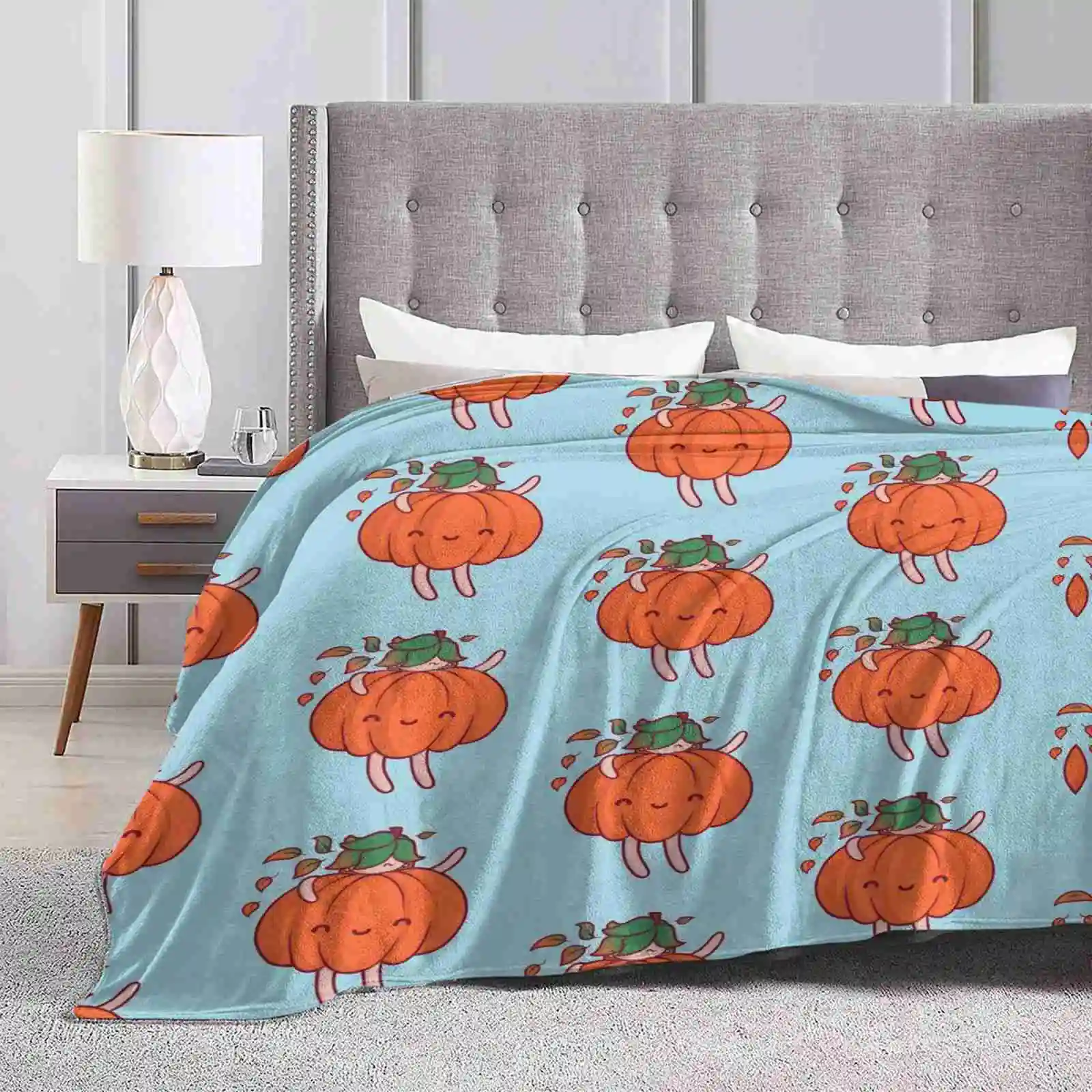 Zucca Sprite Morbida Calda Leggera Coperta Sottile Zucche Zucca Carina Sprite Zucca Fata Fata Fate Kawaii Bosco Autunno