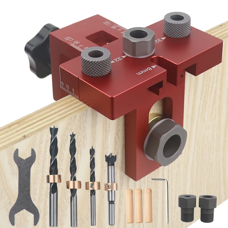 Universal 3 in 1 Woodworking Doweling Jig Kit Pocket Hole Jig Locator Drill Guide For Cabinet Furniture Assembly DIY Tools