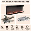Fireplace TV Stand with 40" Electric Fireplace for 80" TV, 70" Fireplace Center with Adjustable Storage Cabinets, 2 Drawers 3
