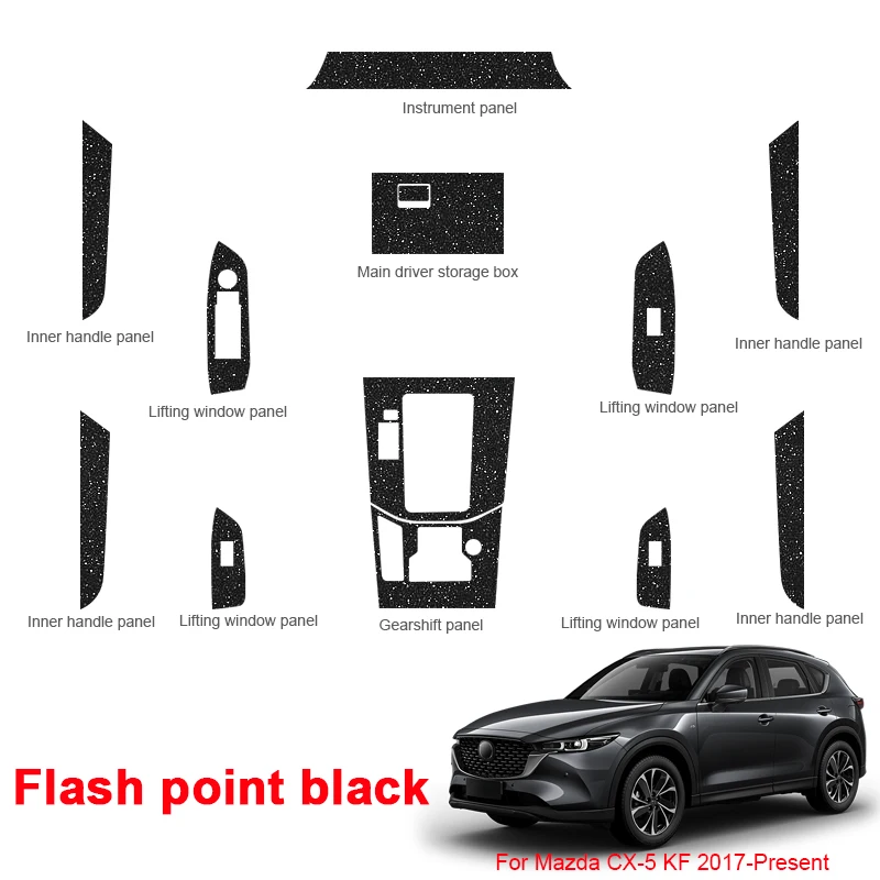 Adesivo per interni auto per Mazda CX-5 KF 2017-2025 Finestra di sollevamento Pannello Decalcomania Scatola ingranaggi Cruscotto Pellicola protettiva Accessorio automatico  34