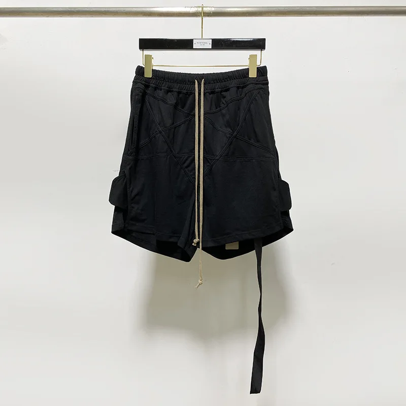 

RO Double Thread Trousers for Men Women 1:1 Splicing Five-star Light Casual Shorts Cotton Comfortable Split Short Pants