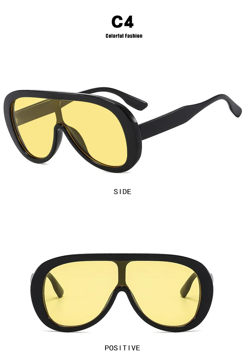 Y2K Große Rahmen Sonnenbrille Frauen Für Männer Luxus Marke Designer Vintage Sonnenbrille Beliebte Punk Übergroßen Shades UV400 – Detail 9