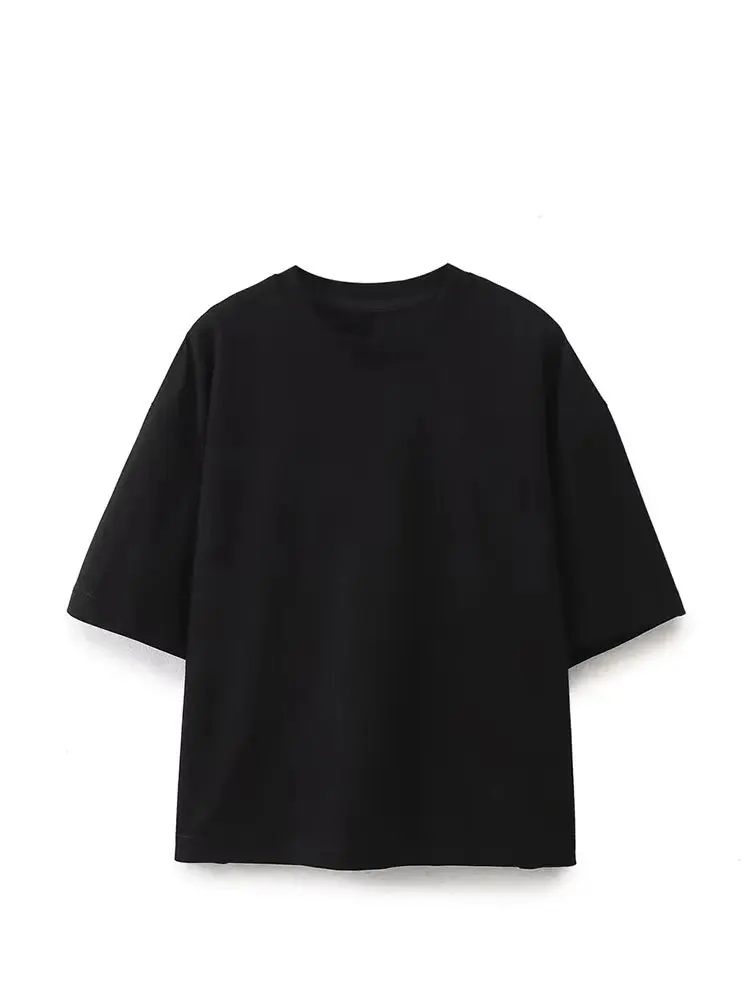 HH Summer Women Solid T-Shirt Loose Casual O Neck Short Sleeve Shirt Vintage Woman Classic Style T Shirts Chic Top Tees