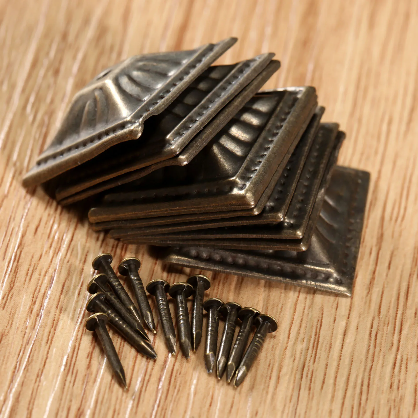 Uxcell Antique Gold Upholstery Nails — 30 Pcs Square Head Decorative Tacks For Furniture & DIY, 19mm Head, 21mm Tall - View #10