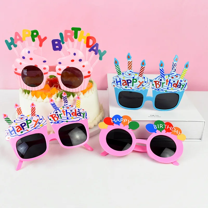 Birthday Party Glasses Funny Candle Sunflower Rainbow Sunglasses