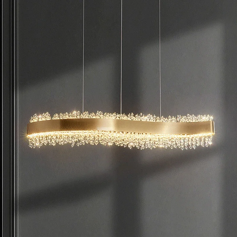 

Modern Luxury Crystal Led Pendant Lights Dining Room Lighting Lustre Decor Chandelier Indoor Hotel Bar Hanging Lights Fixture