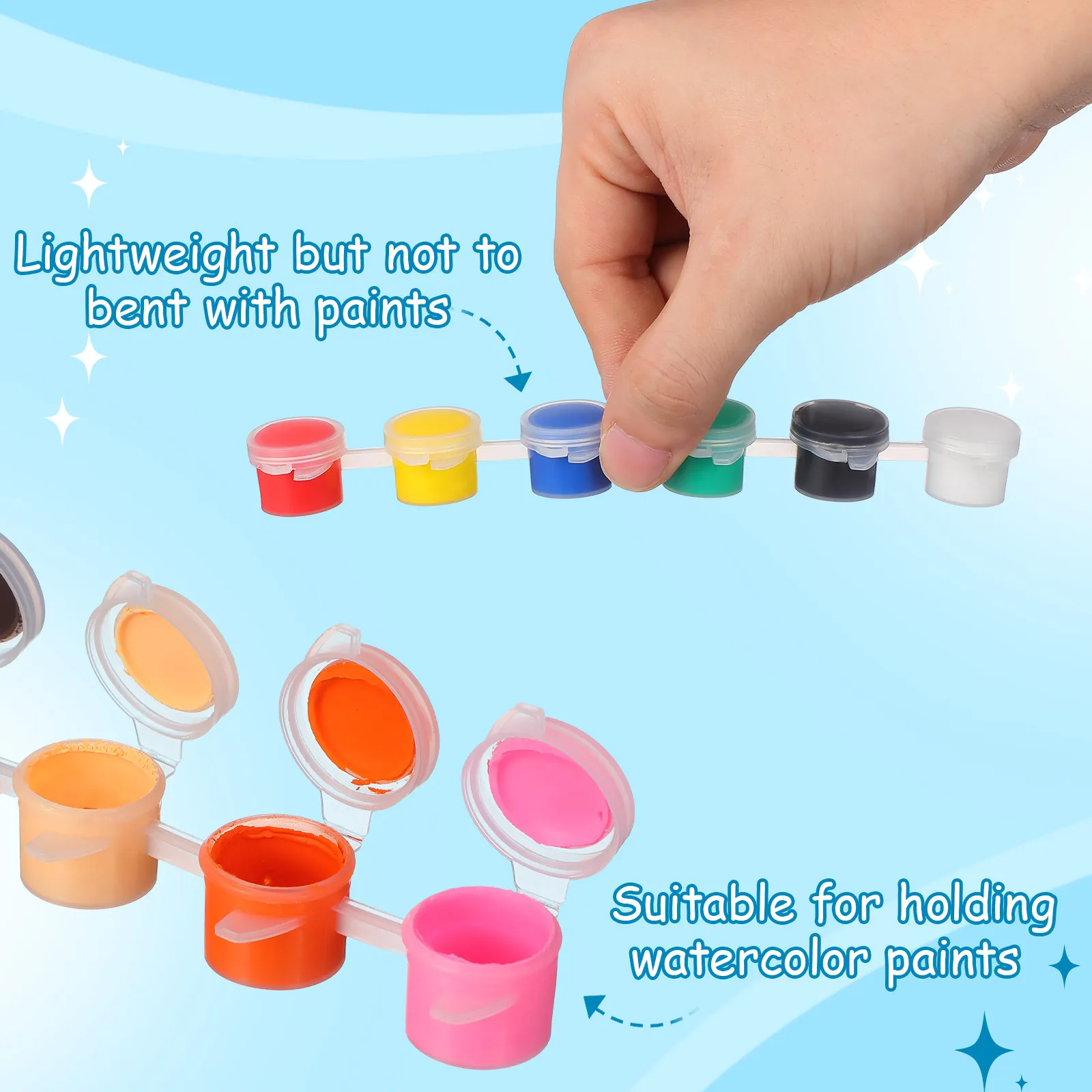 TsoLay Pot de Peinture Vide de 1440 Pièces, 240 Bandes de Stockage de Bandes de Conteneur de Peinture Acrylique Mini avec Couvercles pour Peinture D'Arts et D'Artisanat 3Ml