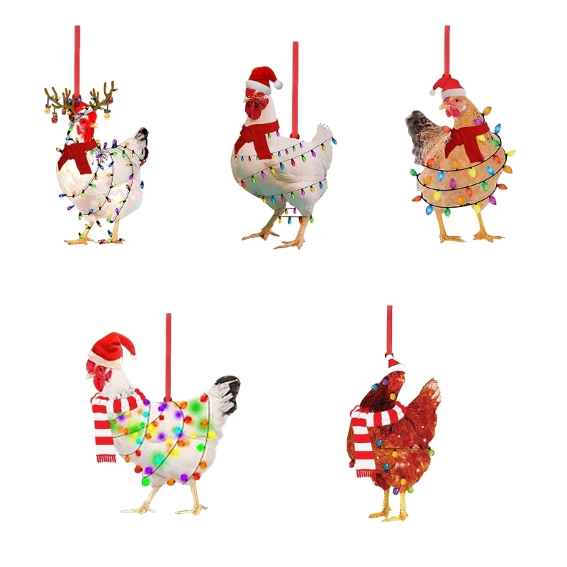 

Деревянное рождественское украшение в виде курицы для праздничного домашнего декора Деревянный кулон 50 фунтов