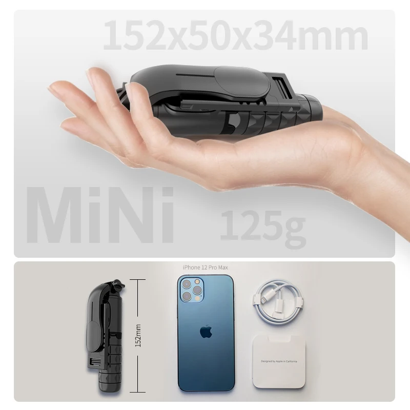 Selfie Stick Tripod 4 in 1 Wireless Remote Mini Extendable Monopod for Smartphone Xiaomi iPhone 13 14