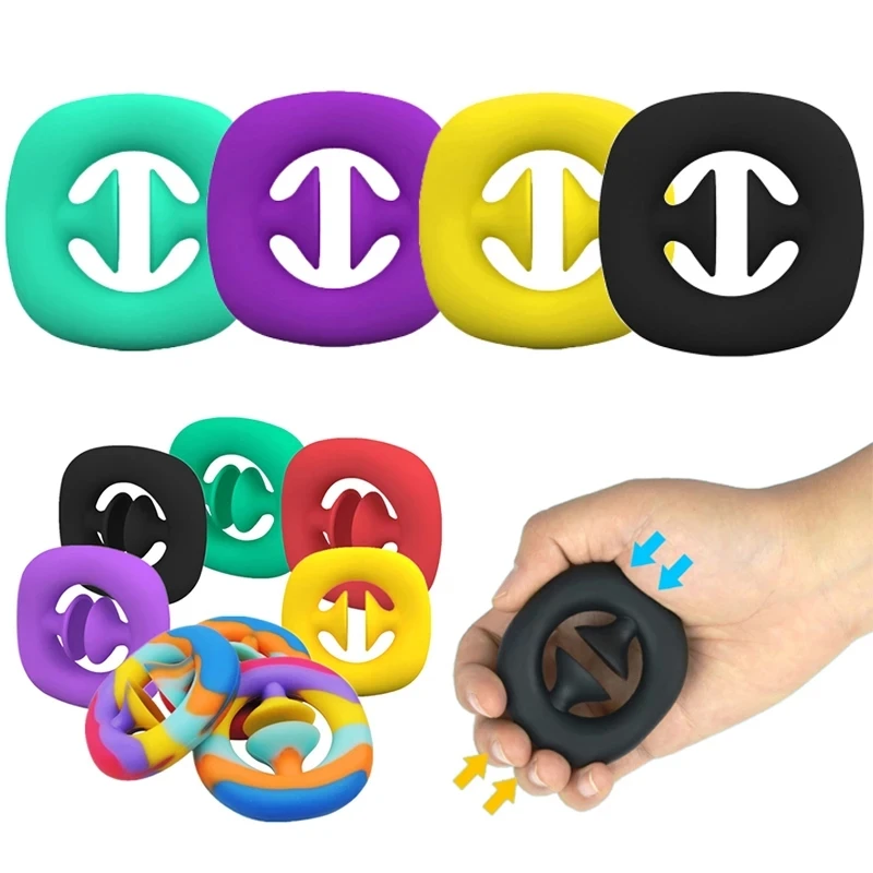 

1pc Adult Child Simple Dimple Stress Toys Decompression Pop Hand Grips Anti Stress Finger Hand Grip Stress Reliever Fidget Toy