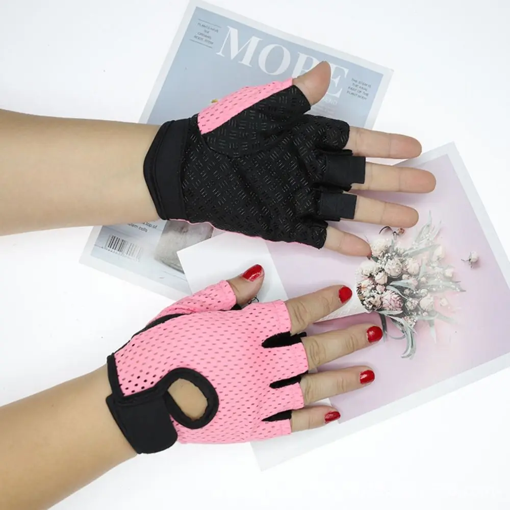 1Pair Cycling Fingerless Gloves Professional Gym Fitness Sports Gloves Breathable Anti-Slip Women Men Half Finger Gloves 6
