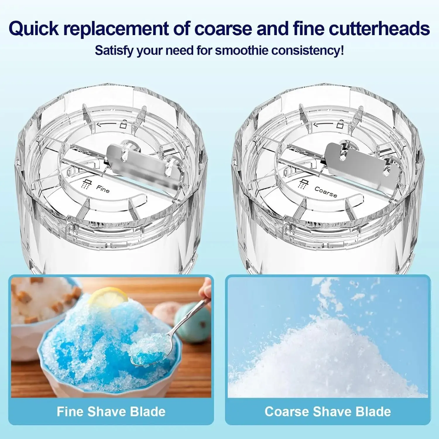 Shaved Ice Attachment for KitchenAid Stand Mixer, Snow Cone Shaved Ice Machine with Coarse and Fine Blades,8 Ice Cube Molde - Image 3