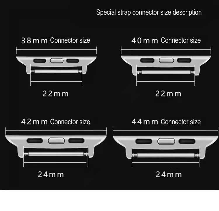 Premium 2PCS 316L Stainless Steel Watch Strap Adapter Set