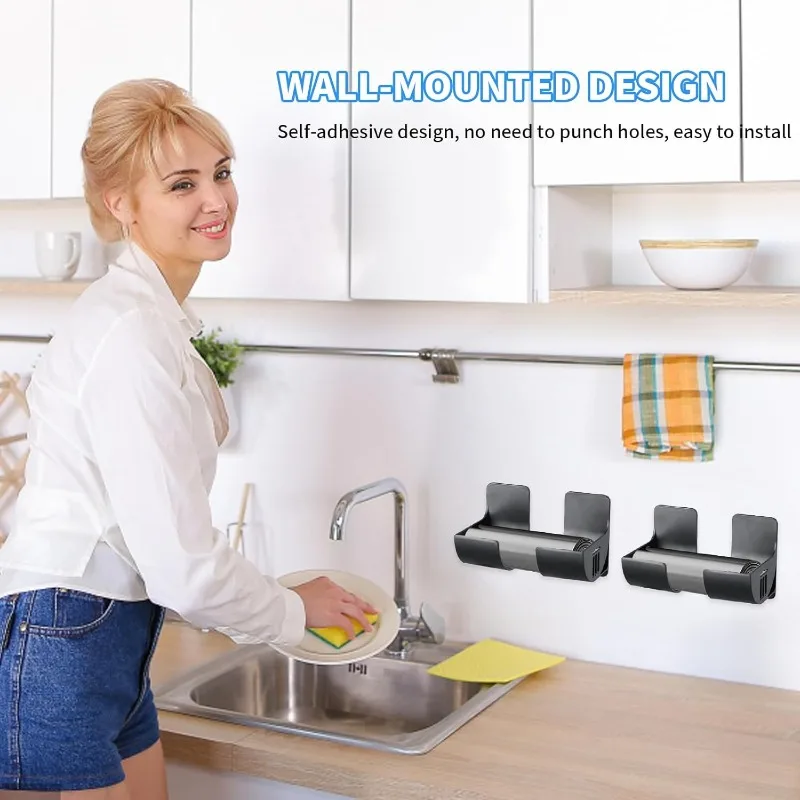 Wall Mounted Trash Bags Holder Garbage Bag Storage Box Organizer Plastic Bag Film Container Dispenser 20/2PCS For Kitchen Shelf