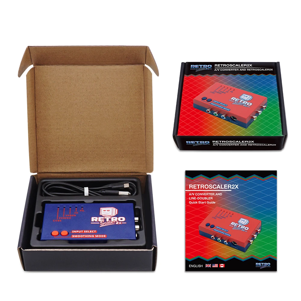 Retroscaler2x a v to hdmi compatible converter and line doubler for