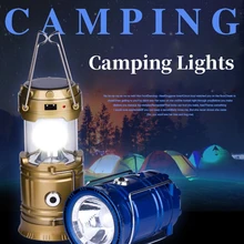 

Multifunctional Out Door Solar Light USB Rechargeable Camping LED Tent Lamp Outdoor Portable Mini Hanging Flashlamp for Hunting