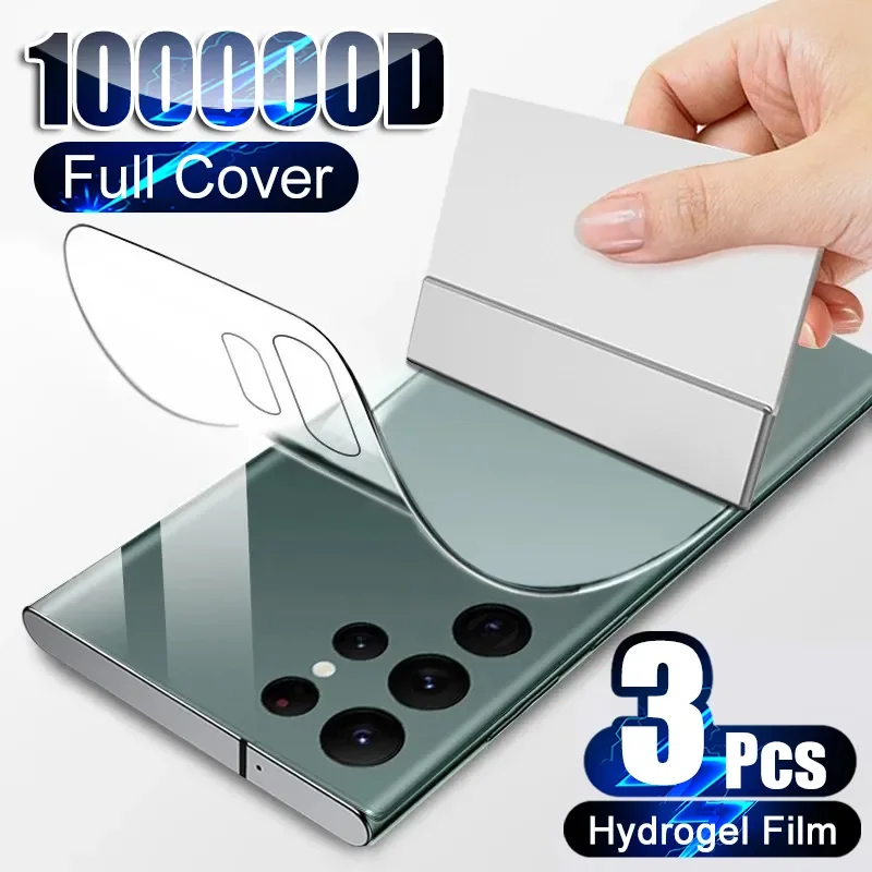 Hydrogel Film 3Pcs Full Cover Back Protector For Samsung Galaxy S23 S22 S21 S20 Ultra Plus Fe A54 A53 A52 A34 5G