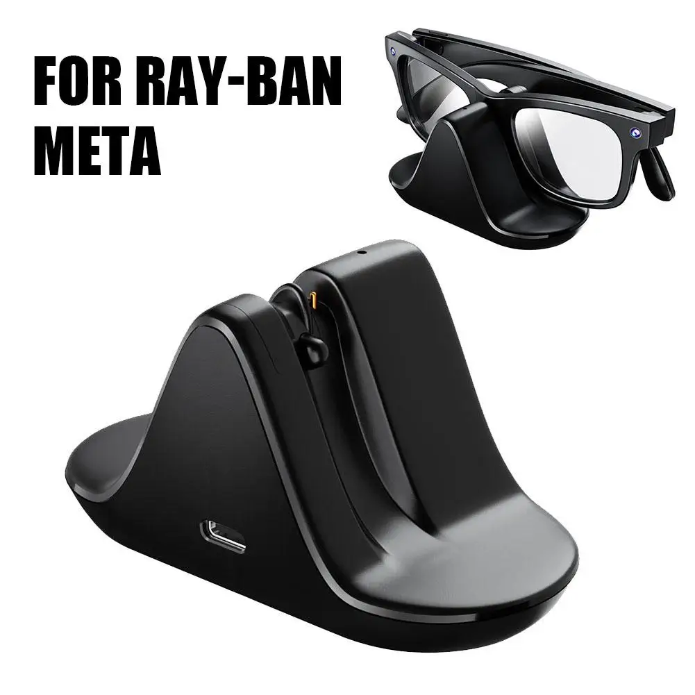 Charging Dock For Ray-Ban Meta Smart Glasses RW4006 RW4008 Potable Travel Charger Station Type-C Adapter With LED Indicator