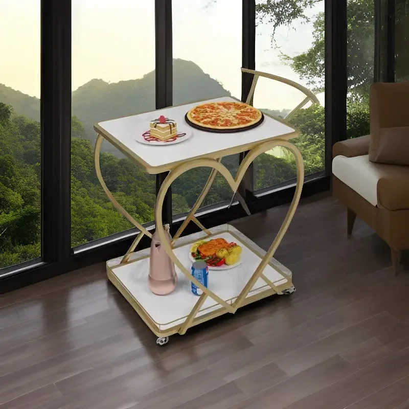 Hotel restaurant cart double-layer cake cart wine water bar illuminated small KTV with lighting light luxury club