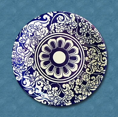 Gokays Piatti decorativi, piatto in ceramica dipinto con uccelli e fiori cinesi, piatto oscillante con espositore, decorazione per la casa per soggiorno, camera da letto, casa colonica da appendere